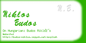 miklos budos business card